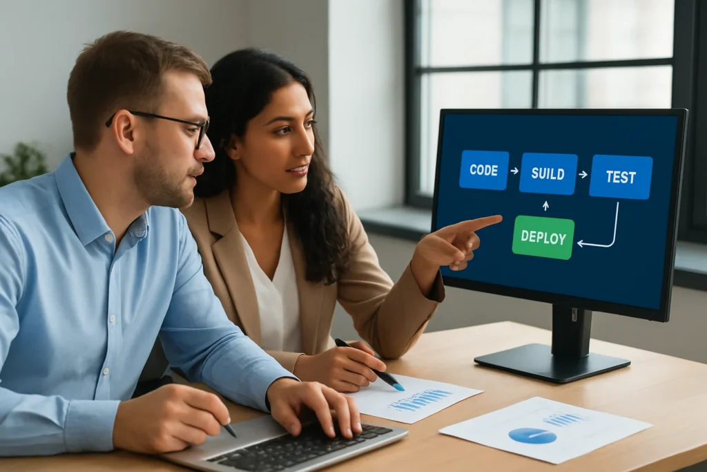 Mettre en place un pipeline CI/CD avec une équipe DevOps nearshore : méthode, risques et gains business